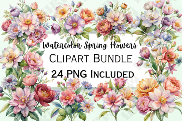 Download Watercolor Spring Flowers Clipart - Spring flowers clipart Collection