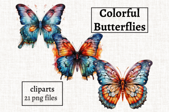 Download Colorful Watercolor Butterfly Cliparts - Butterfly cliparts Collection