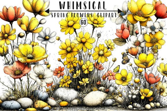 Download Whimsical-spring-flowers-clipart - Premium Resources