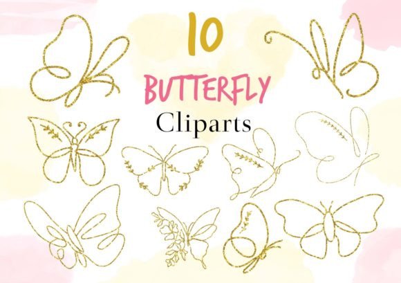 Download Gold Glitter Butterfly Cliparts - Premium Resources